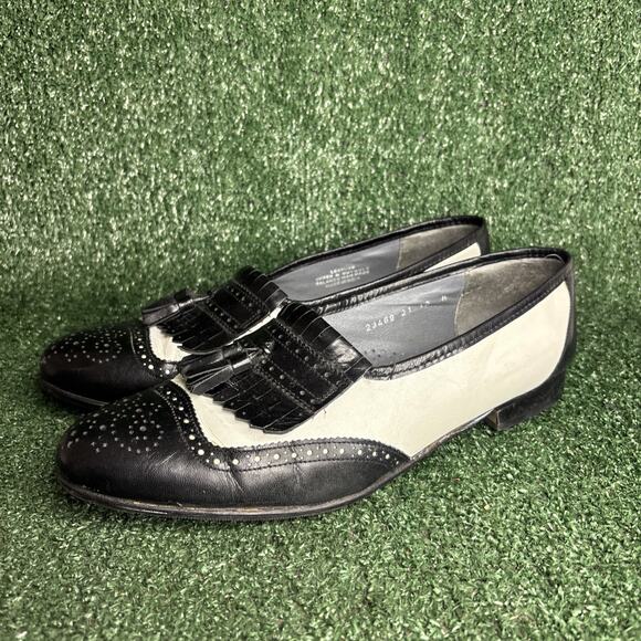 Vintage Stacy Adams Spectator Tassel Kiltie Loafers 23469 Leather Brogue Size 12 main image 13